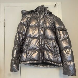 S13 Metallic Silver/Gunmetal Women’s Puffer Coat
